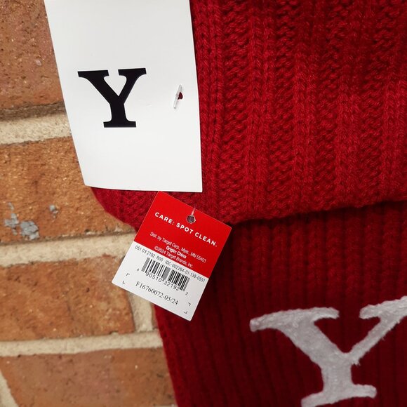 Knit Monogram Christmas Stocking Burgundy Red - Letter Y - Picture 5 of 5